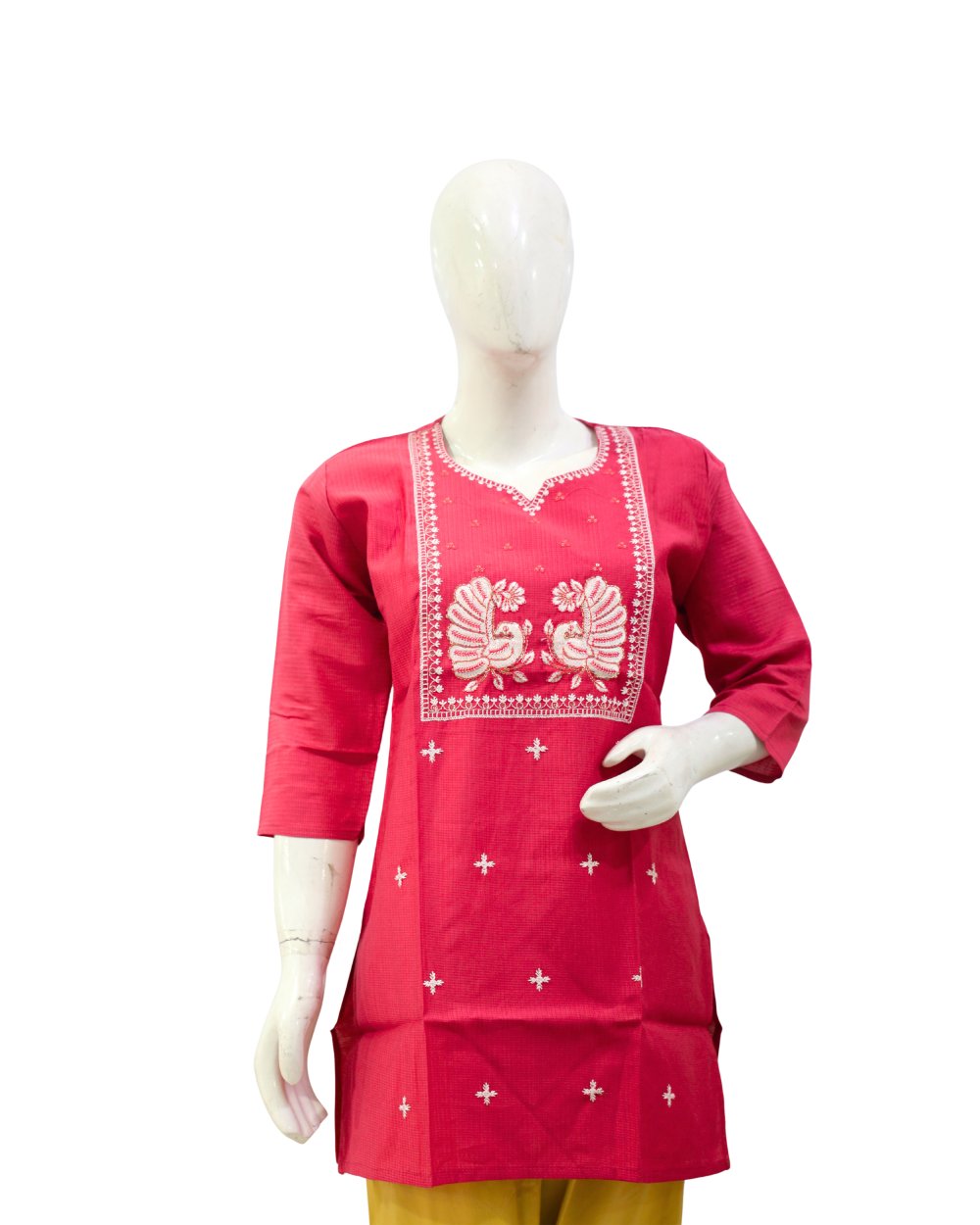 Pink Embroidered Cotton