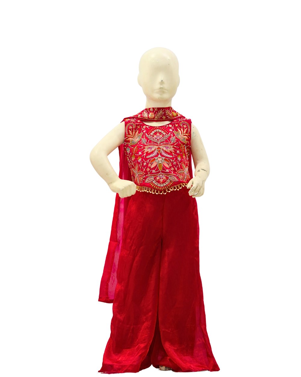 Premium Kids Embroidered Party Wear Sharara Set