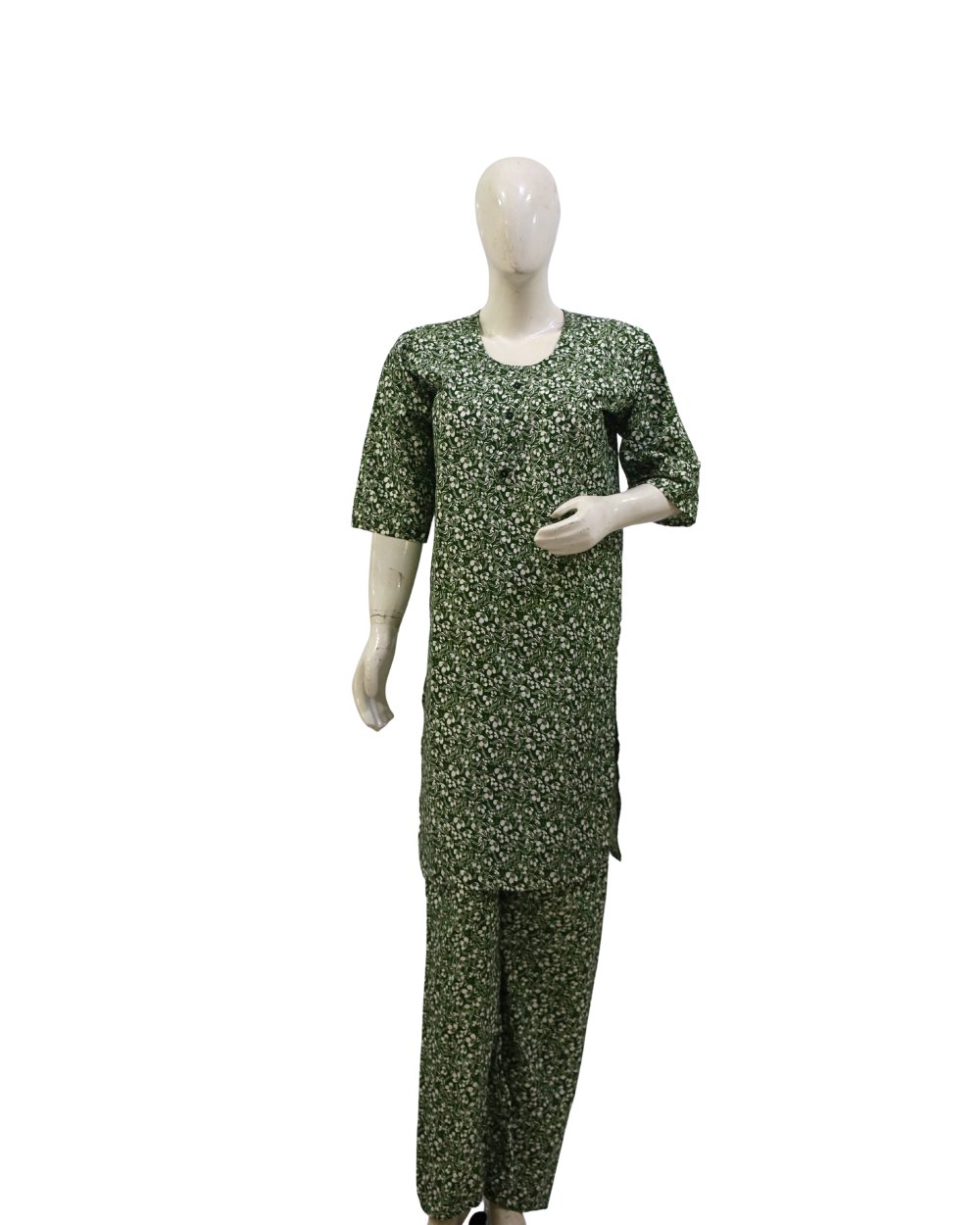 Green Floral Printed Cotton Co-ord Set