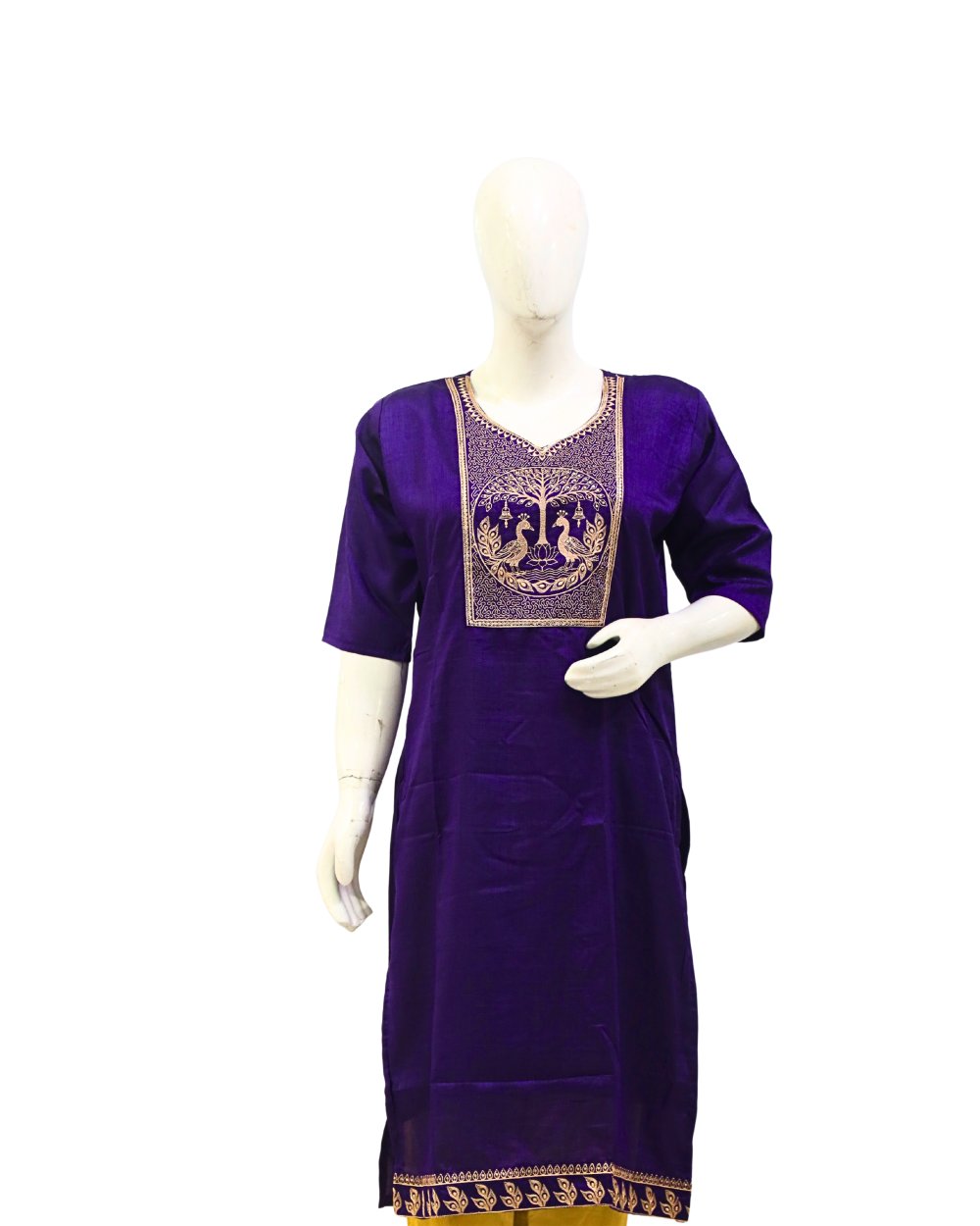 Royal Purple Embroidered Cotton